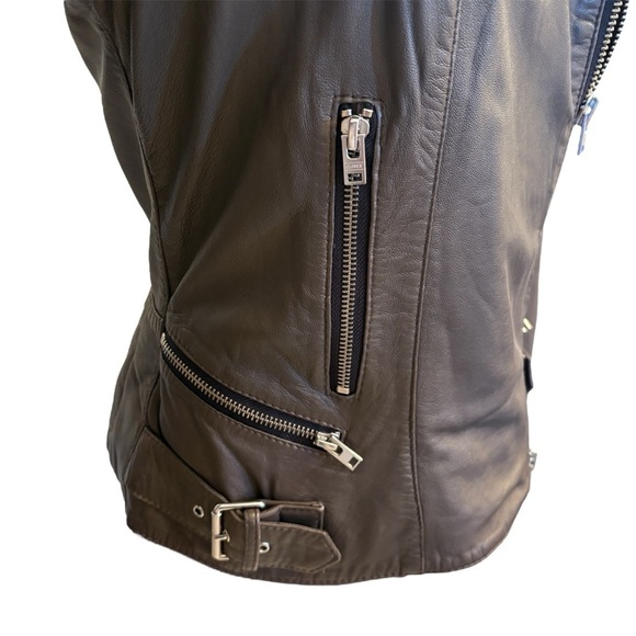 Closed Oakes Genuine 100% Lambskin Leather Moto Biker Jacket, Womens size Small - Picture 9 of 15